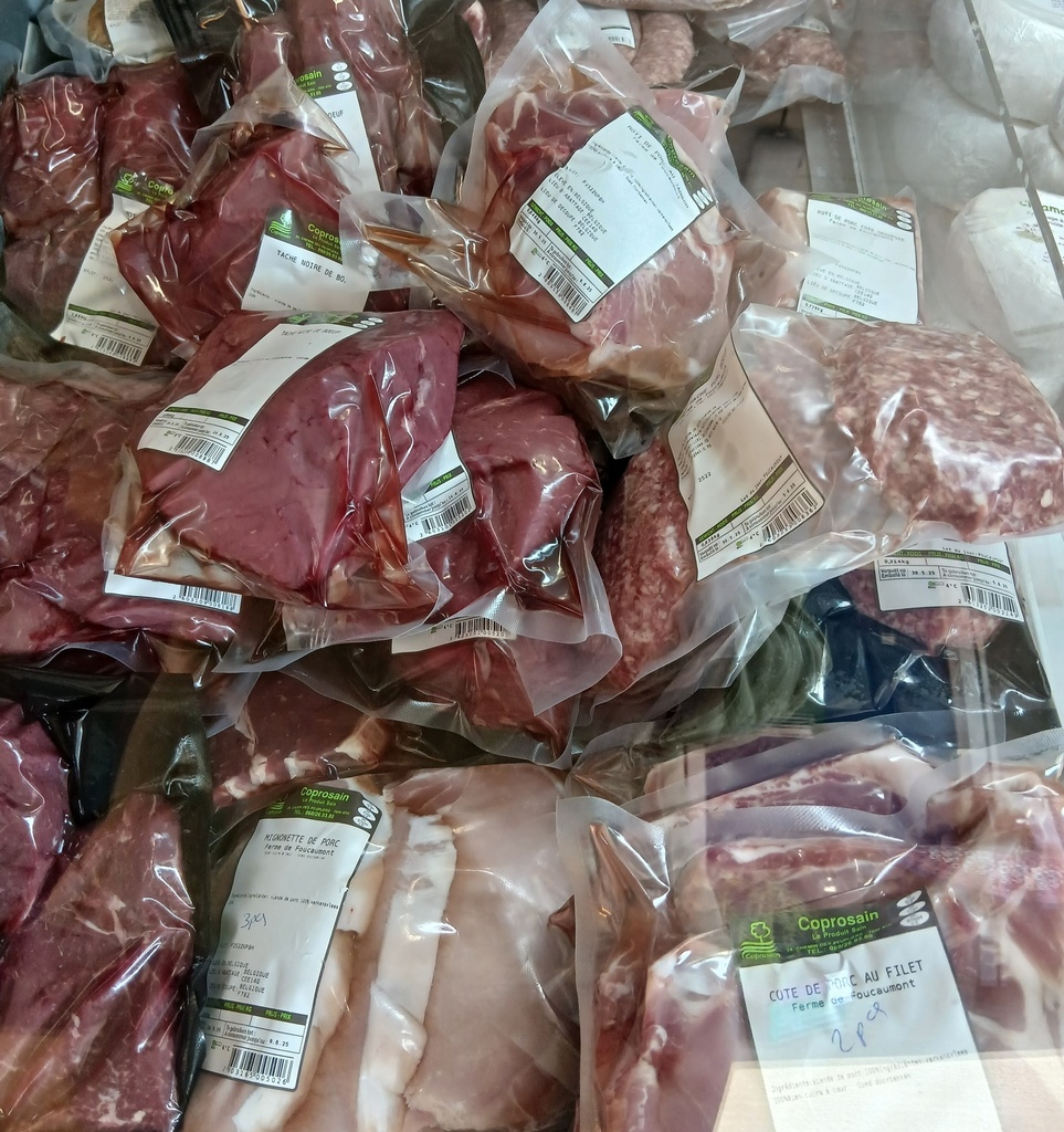 FOU Viande de porc & bœuf - hamburger par 4 pièces de 150 g CONGELE