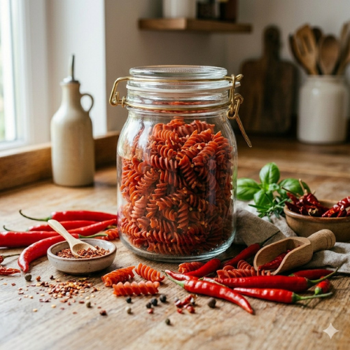 FAT C. Fusilli pâtes sèches au Piment rouge