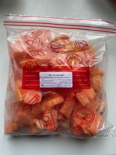 [FVDA076] FVDA Dés de courges surgelés 1kg