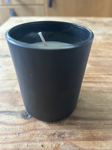 GGC Bougie naturelle en verre noir opaque 200ml, 6,5 /8 cm