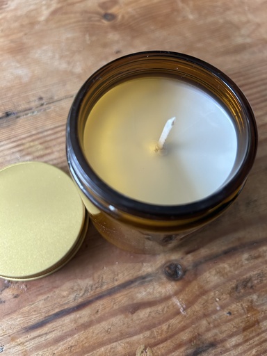 GGC Bougie naturelle en verre "pot à pharmacie" avec couvercle 250ml