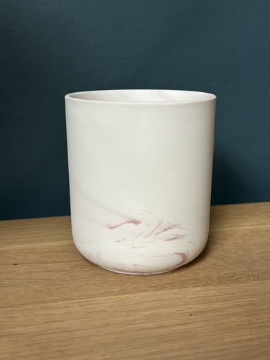 GGC Bougie naturelle en céramique marbrée rose 340ml, 7 /9,7 cm
