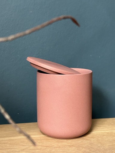 GGC Bougie naturelle en céramique"terracotta avec couvercle 200 ml", 7,4/8,2 cm